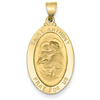 14kt Yellow Gold 1in Oval Hollow St Anthony Medal