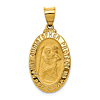 14k Yellow Gold Hollow Oval St Christopher Medal 1in