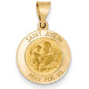 14kt Yellow Gold 5/8in Hollow Round St. Joseph Medal