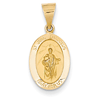14kt Yellow Gold 5/8in Oval Hollow St Jude Medal