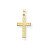 14kt Yellow Gold 3/4in Floral Cross Pendant