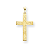 14kt Yellow Gold 7/8in Floral Cross Pendant