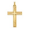 14k Yellow Gold Latin Cross with Pointed Cross Design 1.25in