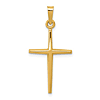 14k Yellow Gold Slender Tapered Latin Cross Pendant 7/8in