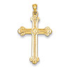 14kt Yellow Gold 1 1/4in Budded Cross Pendant