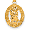 14kt Yellow Gold 1/2in St Christopher Cut-out Charm