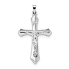 14k White Gold Passion INRI Crucifix Pendant 1 3/8in
