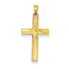 14k Yellow Gold Polished Die Struck Latin Cross Pendant  7/8in