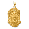 14k Yellow Gold Hollow Polished and Satin Large Jesus Medal 1in