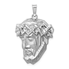 14k White Gold Hollow Polished and Satin Jesus Medal 7/8in
