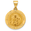 14k Yellow Gold Hollow Round Escapulario Reversible Medal