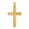 14k Yellow Gold Polished Nugget Cross Pendant 1in