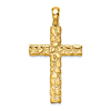 14k Yellow Gold Nugget Cross Pendant 1 1/4in