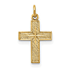 14k Yellow Gold Star Latin Cross Pendant 1/2in
