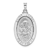14k White Gold Oval Saint Joseph Medal 1in