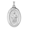14k White Gold Oval Saint Jude Medal 1in
