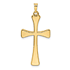 14k Yellow Gold Hollow Crusader Cross Pendant 1.25in