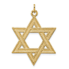 14k Yellow Gold Textured Star Of David Pendant 1in