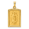 14k Yellow Gold Rectangular Our Lady of Guadalupe Medal