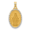 14k Yellow Gold and Rhodium Miraculous Medal 3/4in