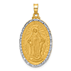 14k Yellow Gold and Rhodium Miraculous Medal 1in