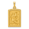 14k Yellow Gold Rectangular St. Christopher Medal Beaded Border 3/4in