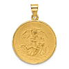 14k Yellow Gold 1in Round St. Michael Slays The Dragon Medal