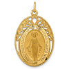 14k Yellow Gold Miraculous Medal in Oval Frame 1in