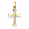 14k Yellow Gold Hollow Crusader Cross Pendant 3/4in