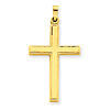14kt Yellow Gold 1 1/8in Hollow Outline Cross