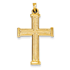 14k Yellow Gold 1 1/4in Hollow Latin Cross Pendant