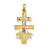 14k Two-tone Gold Cara Vaca Crucifix Pendant 1in
