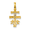 14k Two-tone Gold Cara Vaca Crucifix Pendant 3/4in
