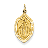 14kt Yellow Gold 3/4in Pointed Miraculous Medal