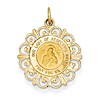 14k Yellow Gold Our Lady of Perpetual Help Medal 3/4in