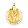 14k Yellow Gold Matka Boska Medal Charm 9/16in