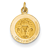14k Yellow Gold Round Confirmation Charm 7/16in