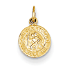 14kt Yellow Gold 5/16in Saint Christopher Medal Charm