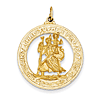 14k Yellow Gold 1 1/8in Saint Christopher Medal Pendant