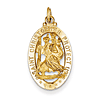 14kt Yellow Gold 7/8in Saint Christopher Oval Medal Pendant