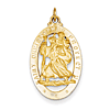 14k Gold 1in Oval Saint Christopher Cut-Out Pendant
