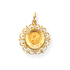 14kt Yellow Gold 3/4in Saint Theresa Medal