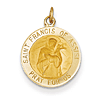 14kt Yellow Gold 9/16in Saint Francis of Assisi Medal Charm