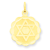 14k Yellow Gold 5/8in Star of David Disc Charm