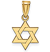 14k Yellow Gold Star of David Pendant 3/8in