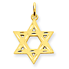 14k Yellow Gold 11/16in Solid Satin Star of David Charm