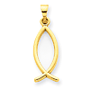 14k Yellow Gold Ichthus Fish Pendant 5/8in