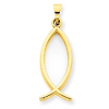 14kt Yellow Gold 3/4in Ichthus Fish Charm