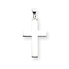 14k White Gold Flat Smooth Cross Pendant 7/8in