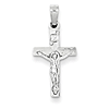 14kt White Gold 11/16in INRI Crucifix Pendant